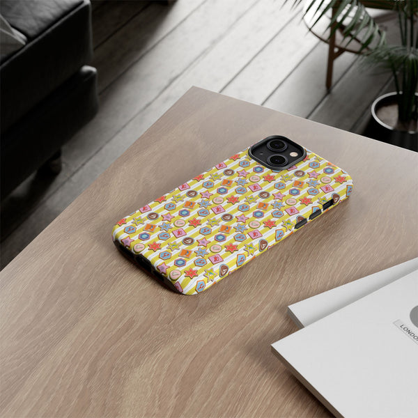Yellow and White Striped Summer Themed Phone Case