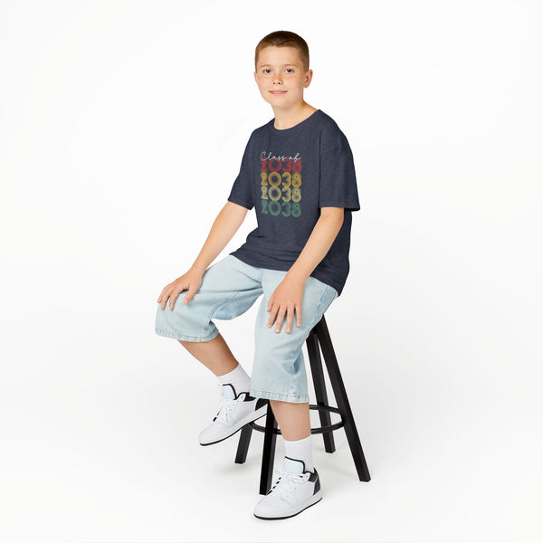 Graduation Tee for Kids Class of 2038 Shirt, Fun School Spirit, Kids Graduation Gift, Back-to-School Essential, Proud Parent Supporter