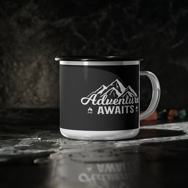 Adventure Awaits - 12oz Enamel Camping Mug