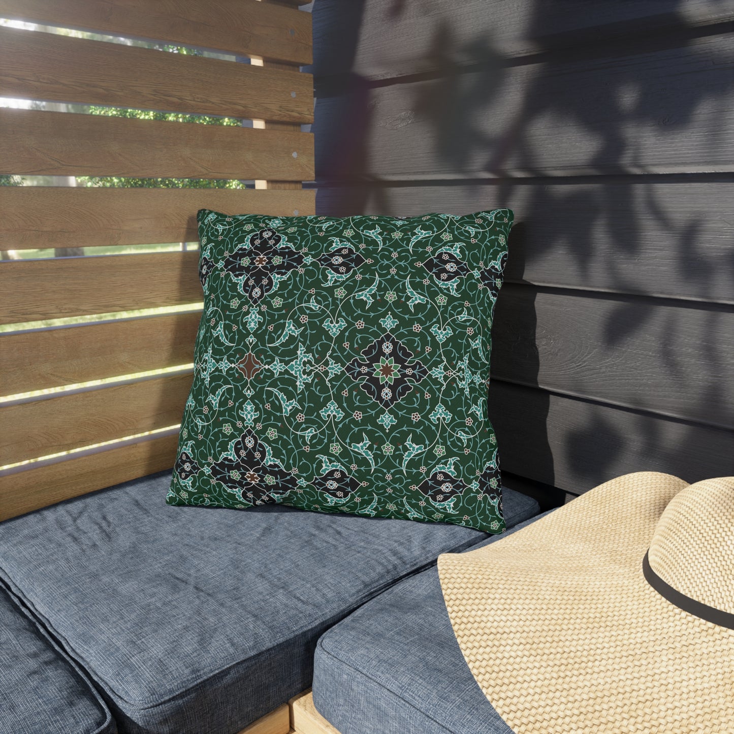 Elegant Green and Blue - Outdoor Pillow