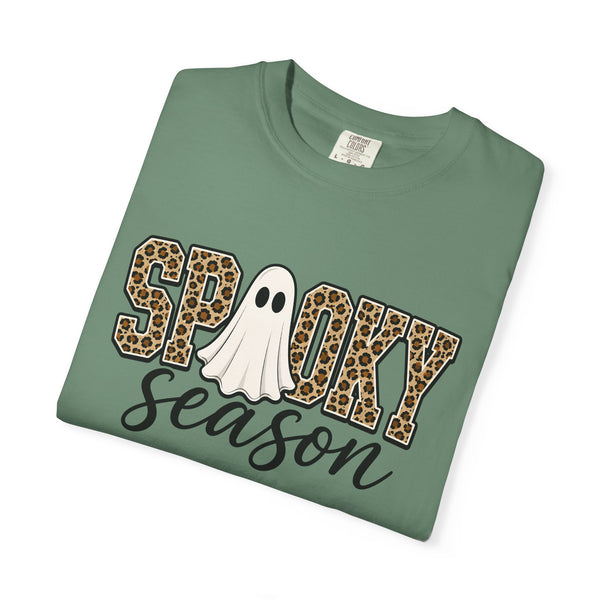 Spooky Season Leopard Print Ghost Halloween Graphic T-Shirt