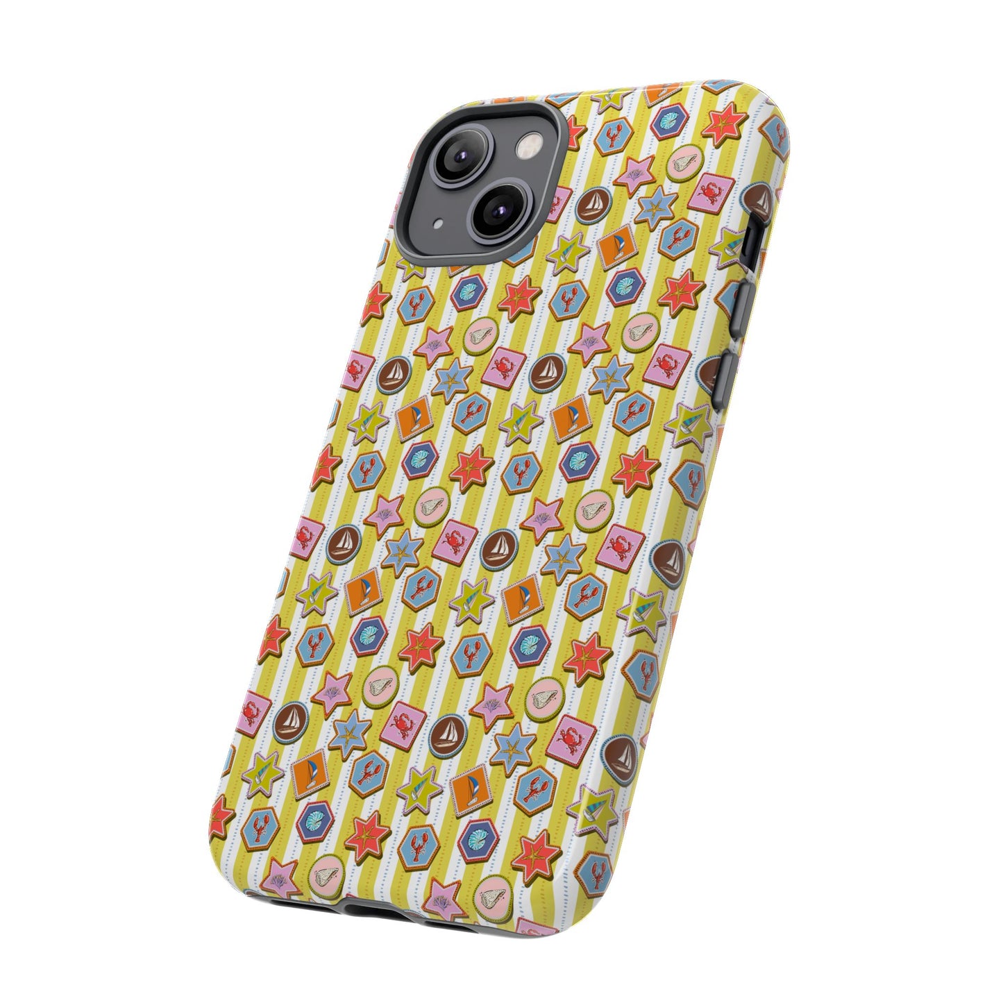 Yellow and White Striped Summer Themed Phone Case