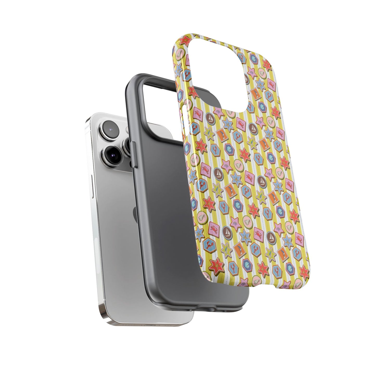 Yellow and White Striped Summer Themed Phone Case