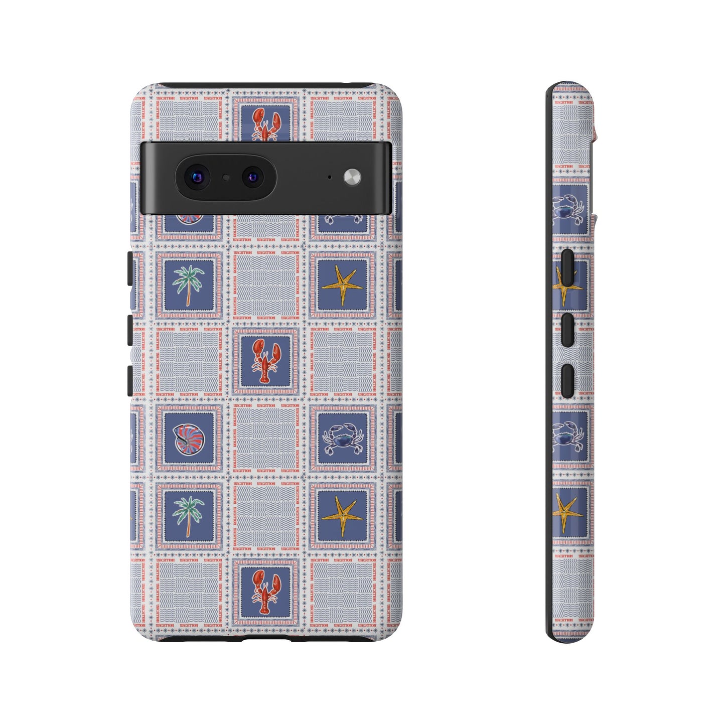 Lobsters Sailboats Seashells - Cell Phone Tough Case
