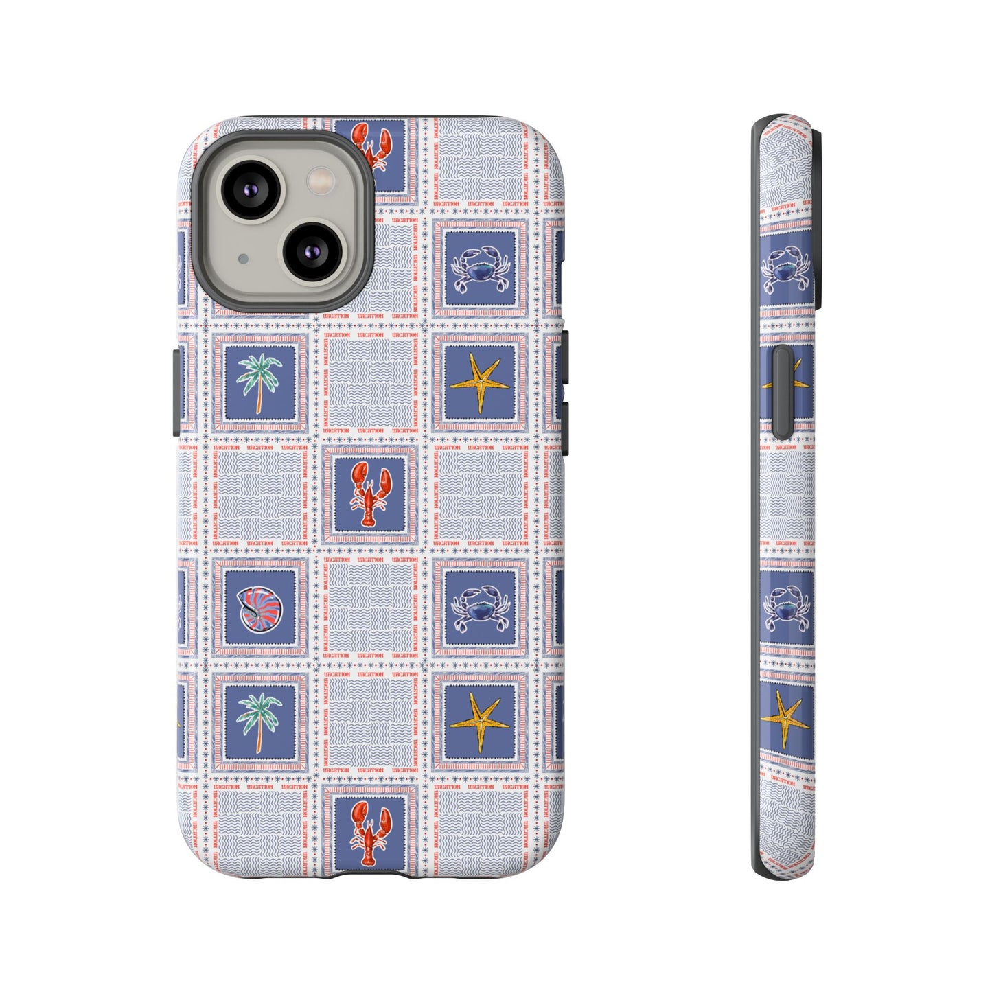Lobsters Sailboats Seashells - Cell Phone Tough Case