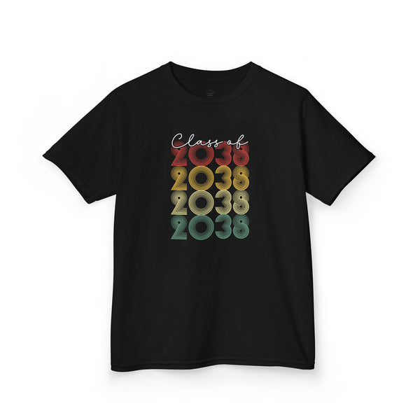 Graduation Tee for Kids Class of 2038 Shirt, Fun School Spirit, Kids Graduation Gift, Back-to-School Essential, Proud Parent Supporter
