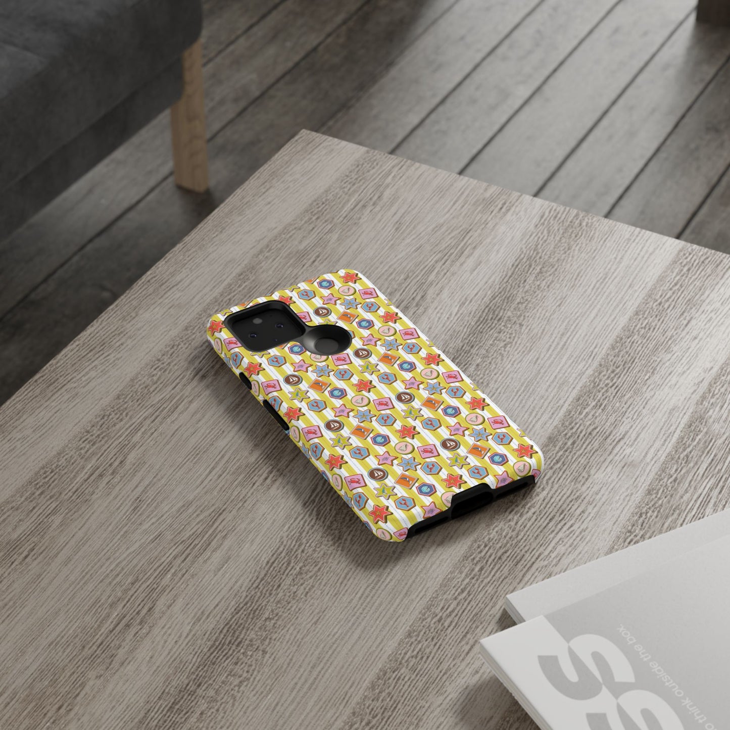 Yellow and White Striped Summer Themed Phone Case