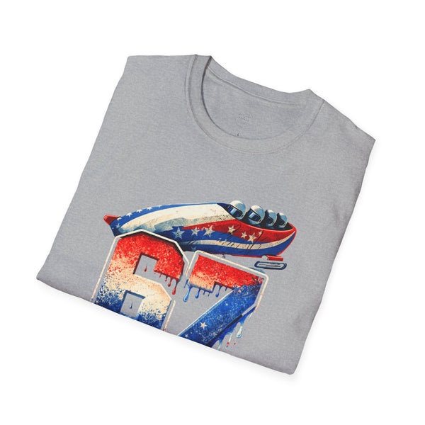 67 Bobsled Team USA T-Shirt - Patriotic Red White Blue Drip Graphic - Winter Sports Streetwear - Gildan Softstyle Men Women