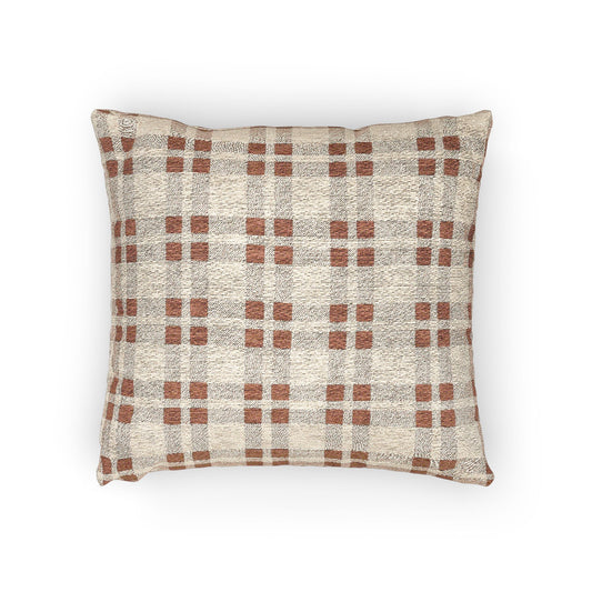 Red and White Plaid - Indoor Woven Pillow