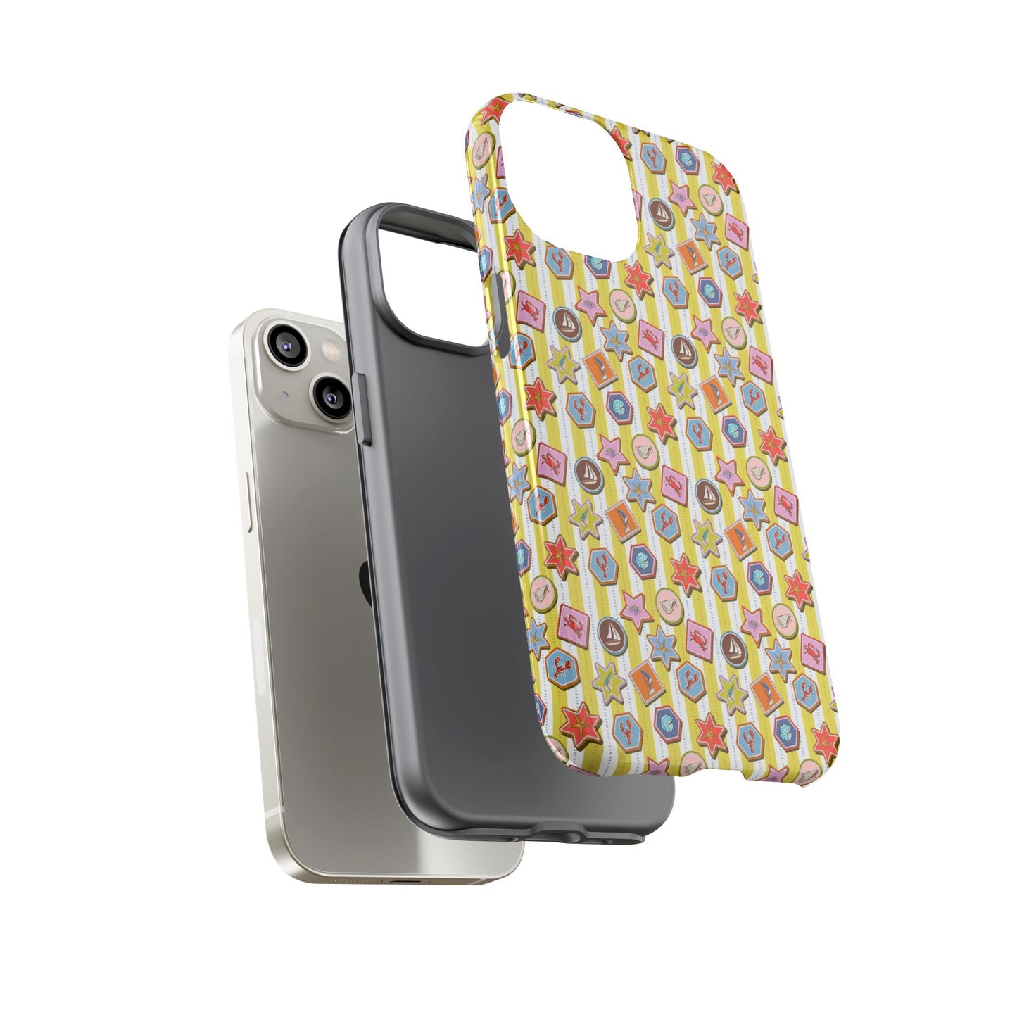 Yellow and White Striped Summer Themed Phone Case