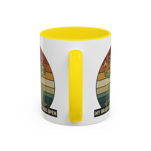 "Too Many Tabs Open" Retro Frog Accent Mug - 11oz & 15oz Ceramic Coffee Cup
