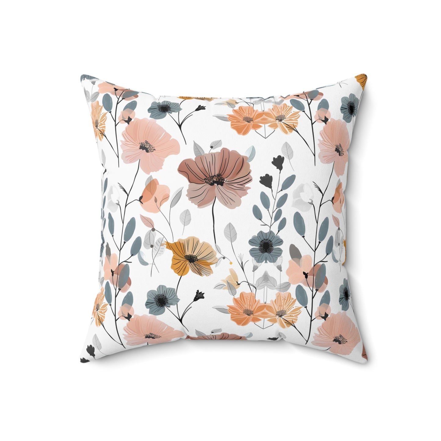 Blush and Mustard Floral - Indoor Throw Pillow