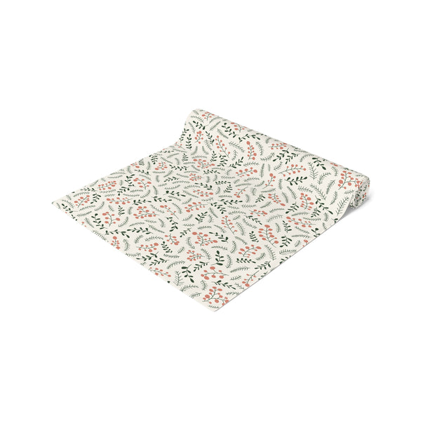 Christmas Table Runner Featuring Red & Green Holly