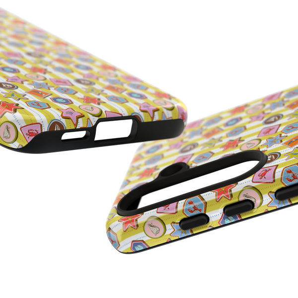 Yellow and White Striped Summer Themed Phone Case