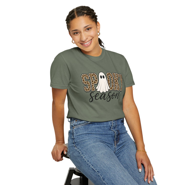 Spooky Season Leopard Print Ghost Halloween Graphic T-Shirt