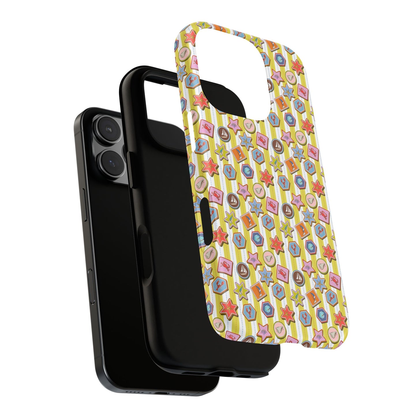 Yellow and White Striped Summer Themed Phone Case