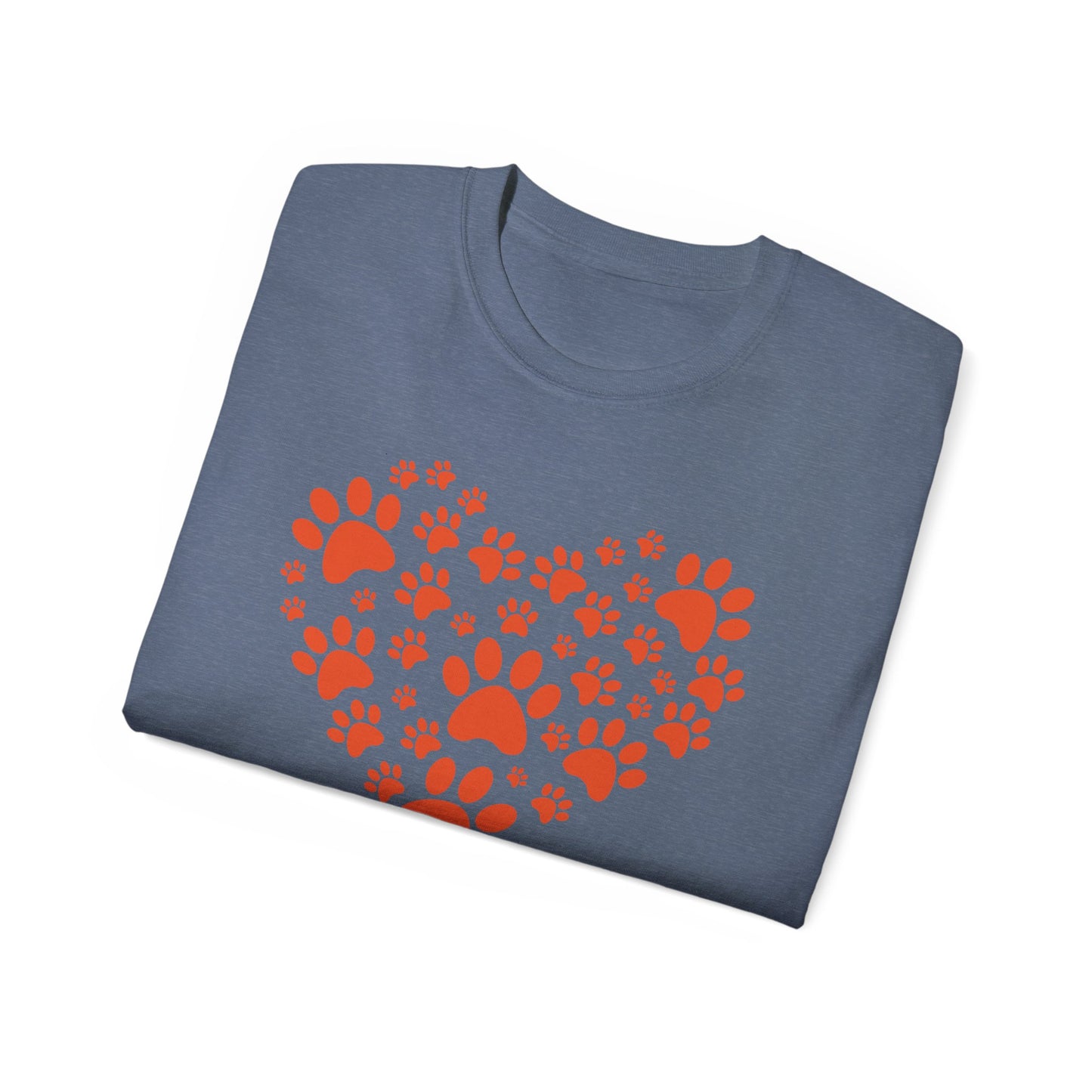 Heart Paw Print Unisex Ultra Cotton Tee - Perfect for Pet Lovers