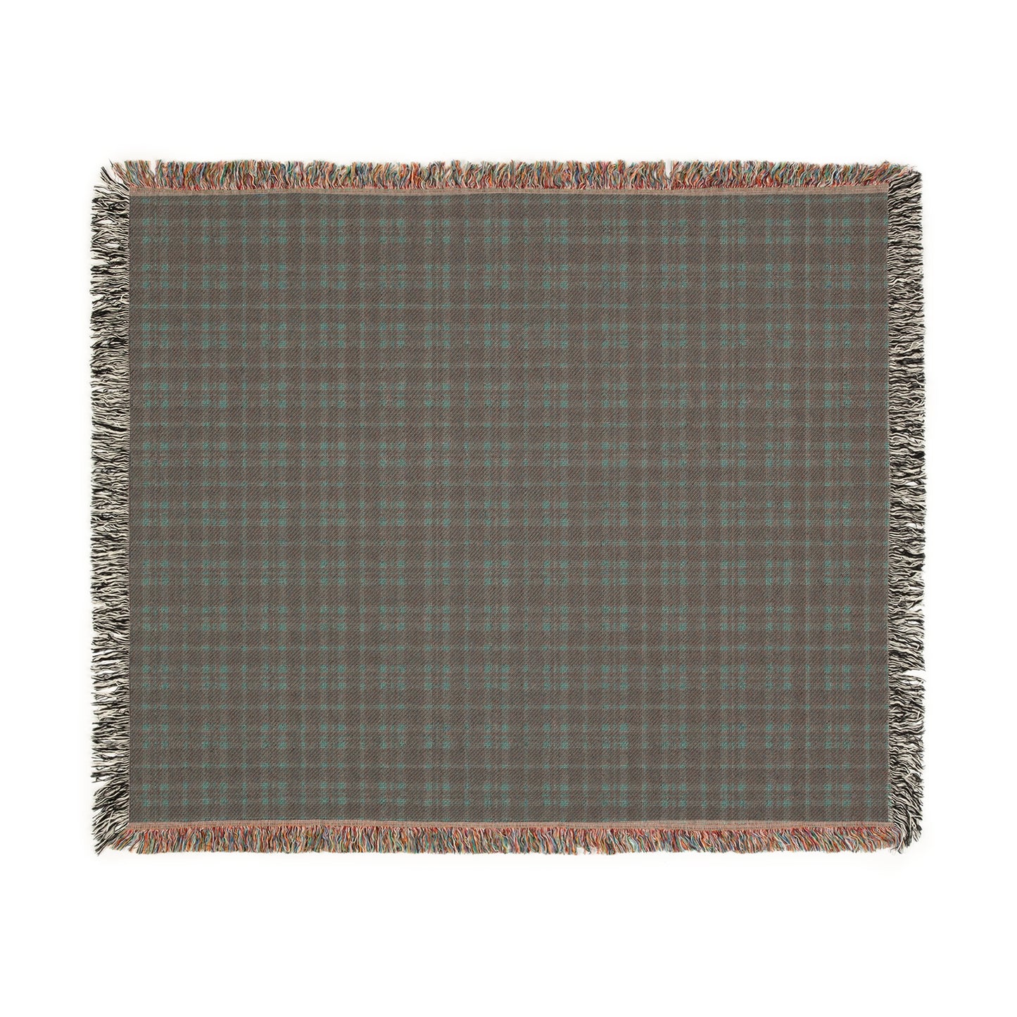 Red and Blue Plaid Woven Throw Blanket