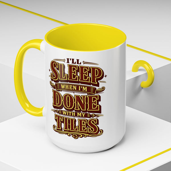 Mahjong Coffee Mug I'll Sleep When Done With My Tiles Game Night Gift