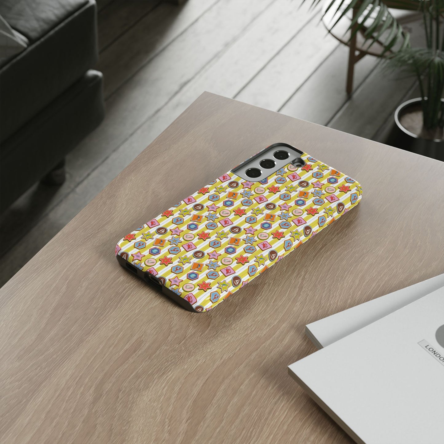 Yellow and White Striped Summer Themed Phone Case