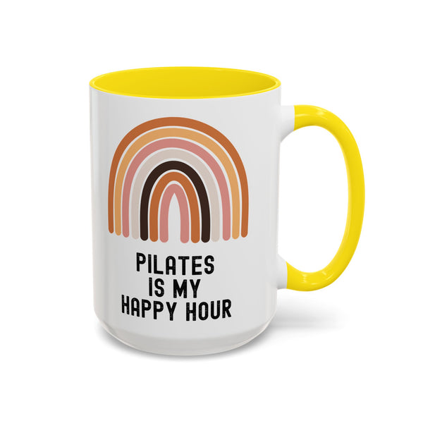 Pilates Is My Happy Hour Funny Coffee Mug Gift for Pilates Lover Women Workout Cup Mothers Day