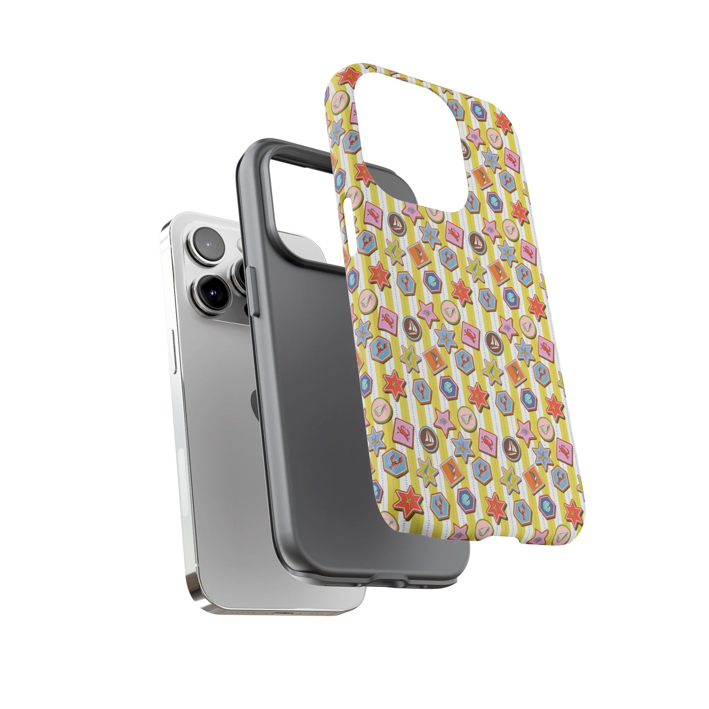 Yellow and White Striped Summer Themed Phone Case