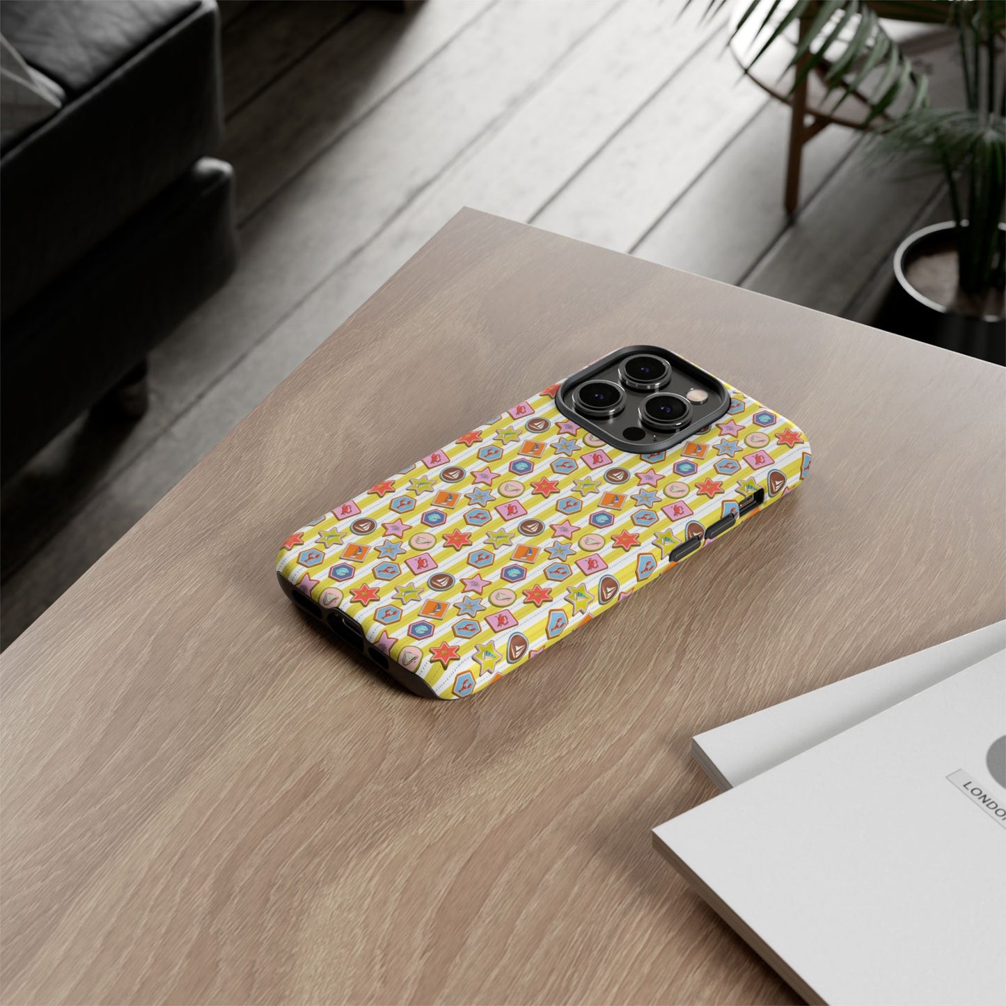 Yellow and White Striped Summer Themed Phone Case