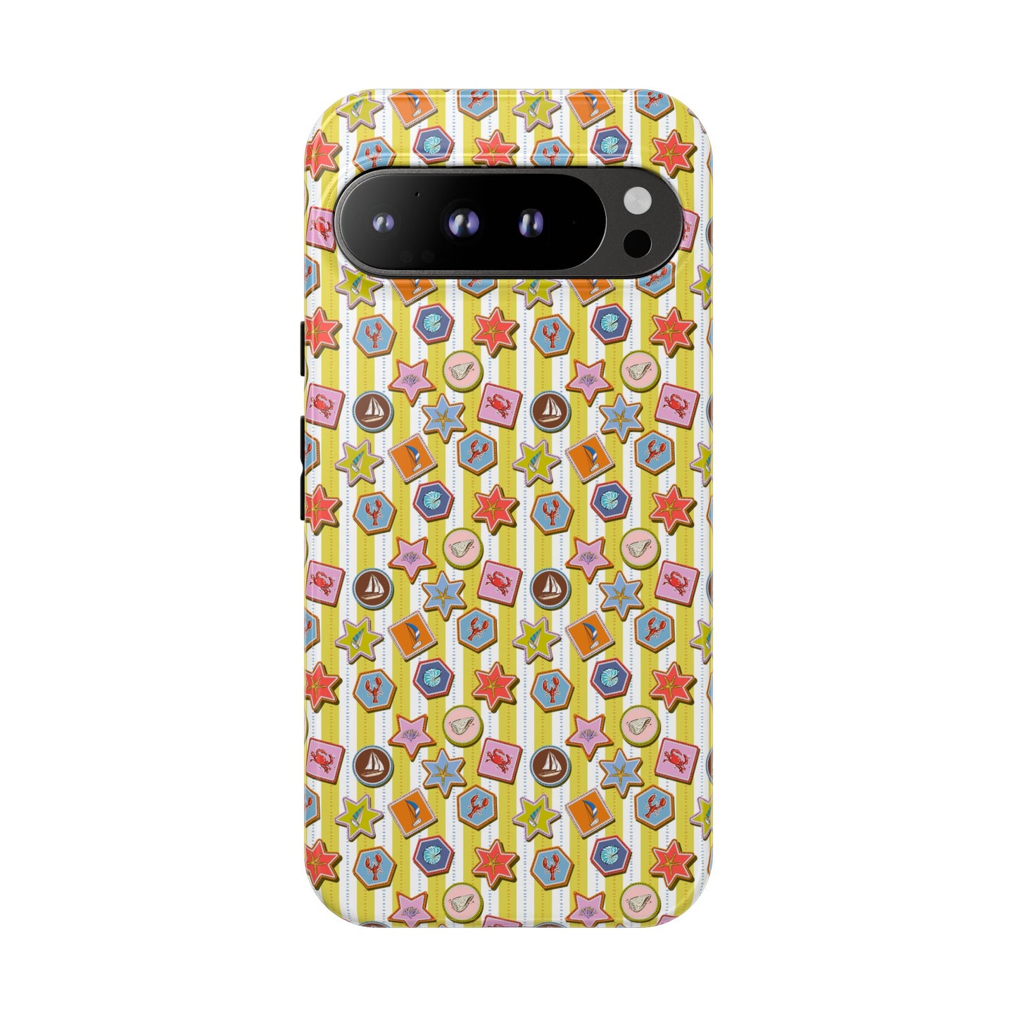 Yellow and White Striped Summer Themed Phone Case