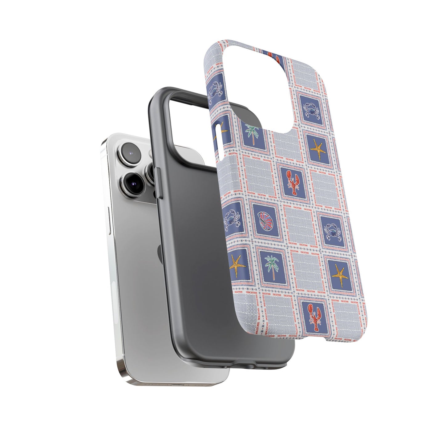 Lobsters Sailboats Seashells - Cell Phone Tough Case