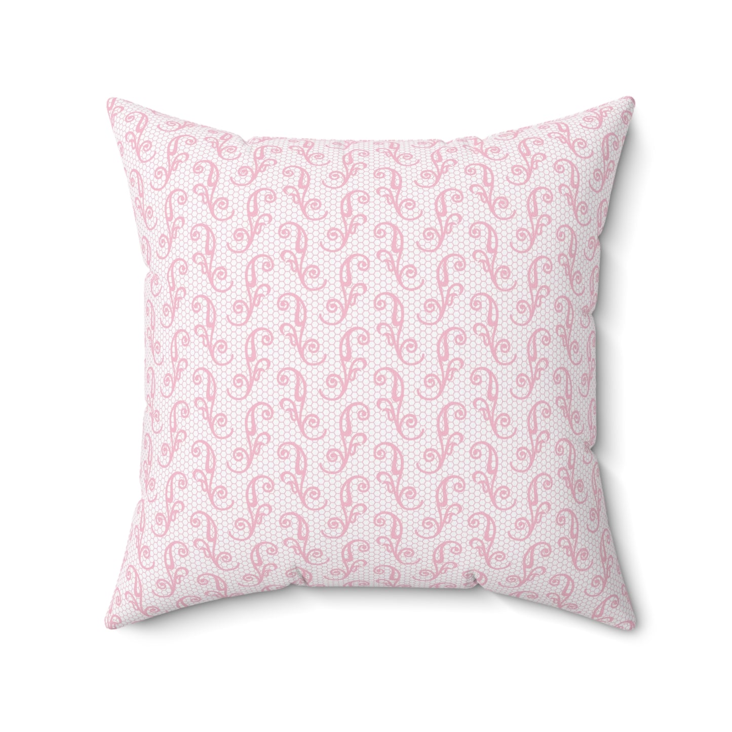 Pink Scroll Patterned - Indoor Throw Pillow