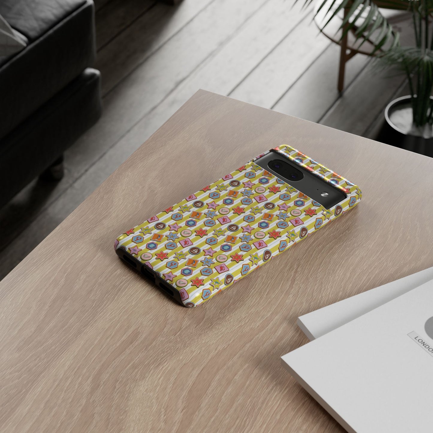 Yellow and White Striped Summer Themed Phone Case