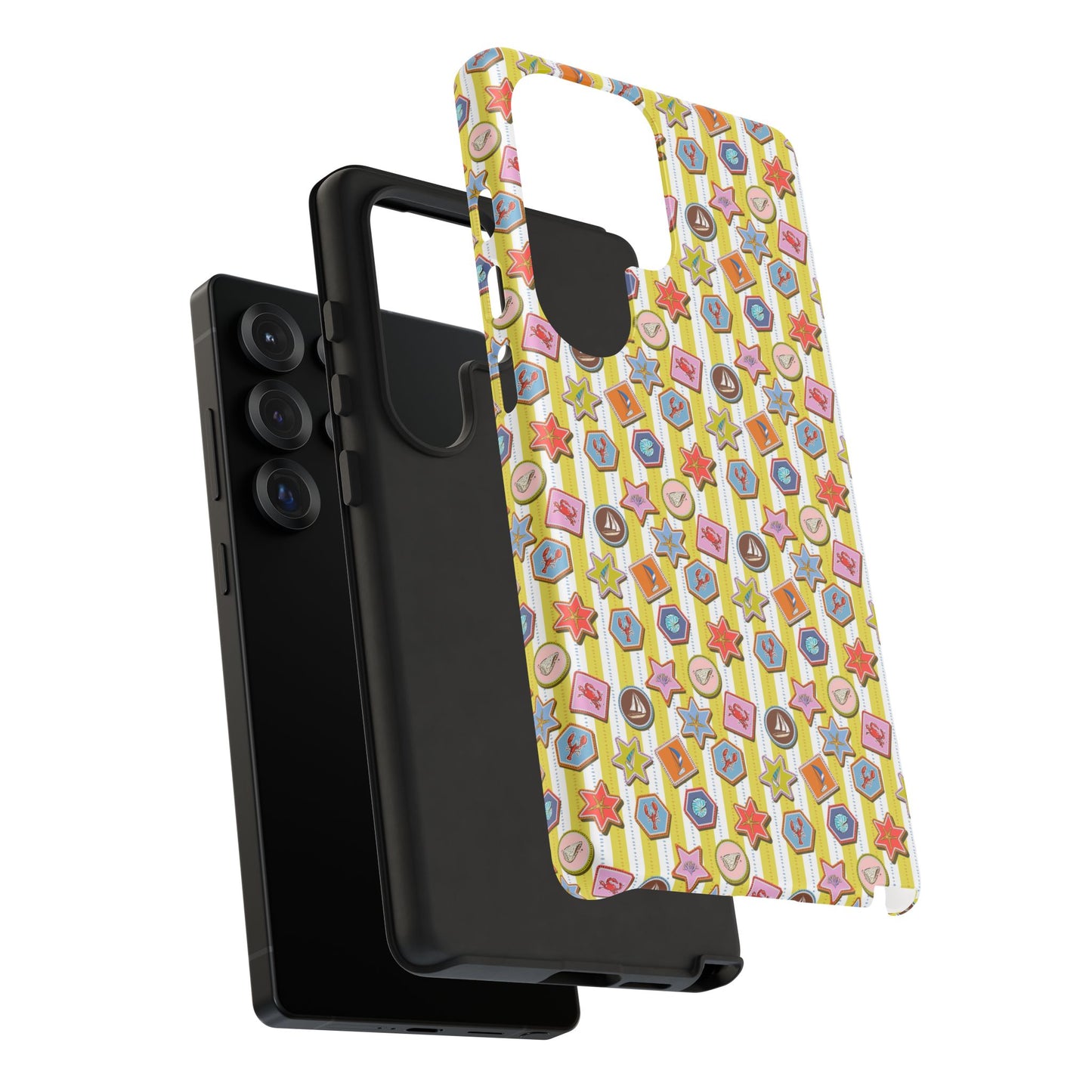 Yellow and White Striped Summer Themed Phone Case