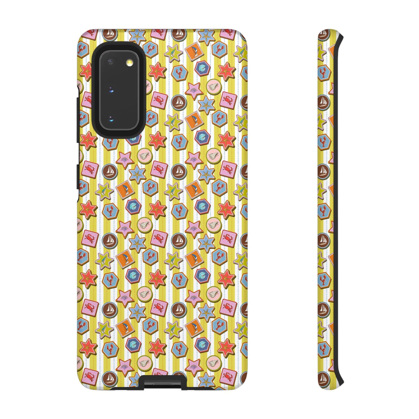 Yellow and White Striped Summer Themed Phone Case