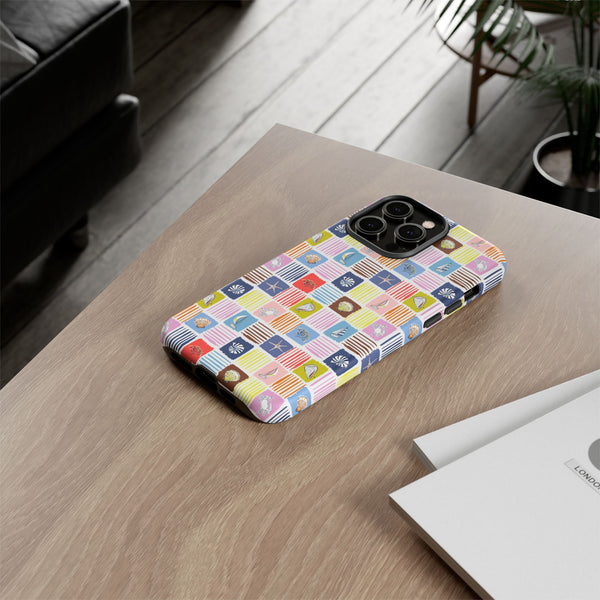 Colorful Seashells Sailboats and Starfish Summer Themed Phone Case