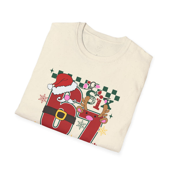 Christmas 67 Shirt – Cute Santa & Reindeer Holiday Graphic Tee – Festive “Six Seven” Xmas Top