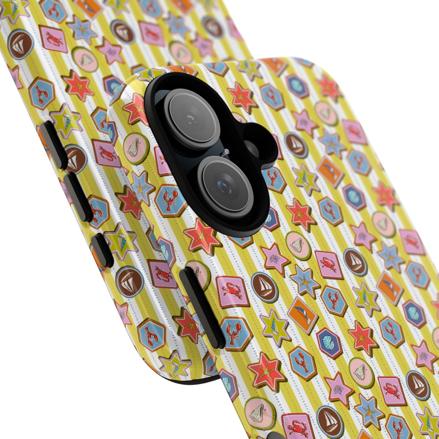 Yellow and White Striped Summer Themed Phone Case
