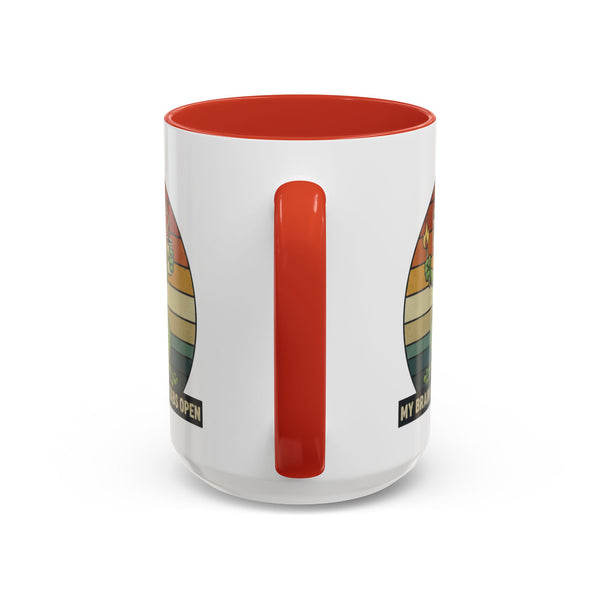 "Too Many Tabs Open" Retro Frog Accent Mug - 11oz & 15oz Ceramic Coffee Cup