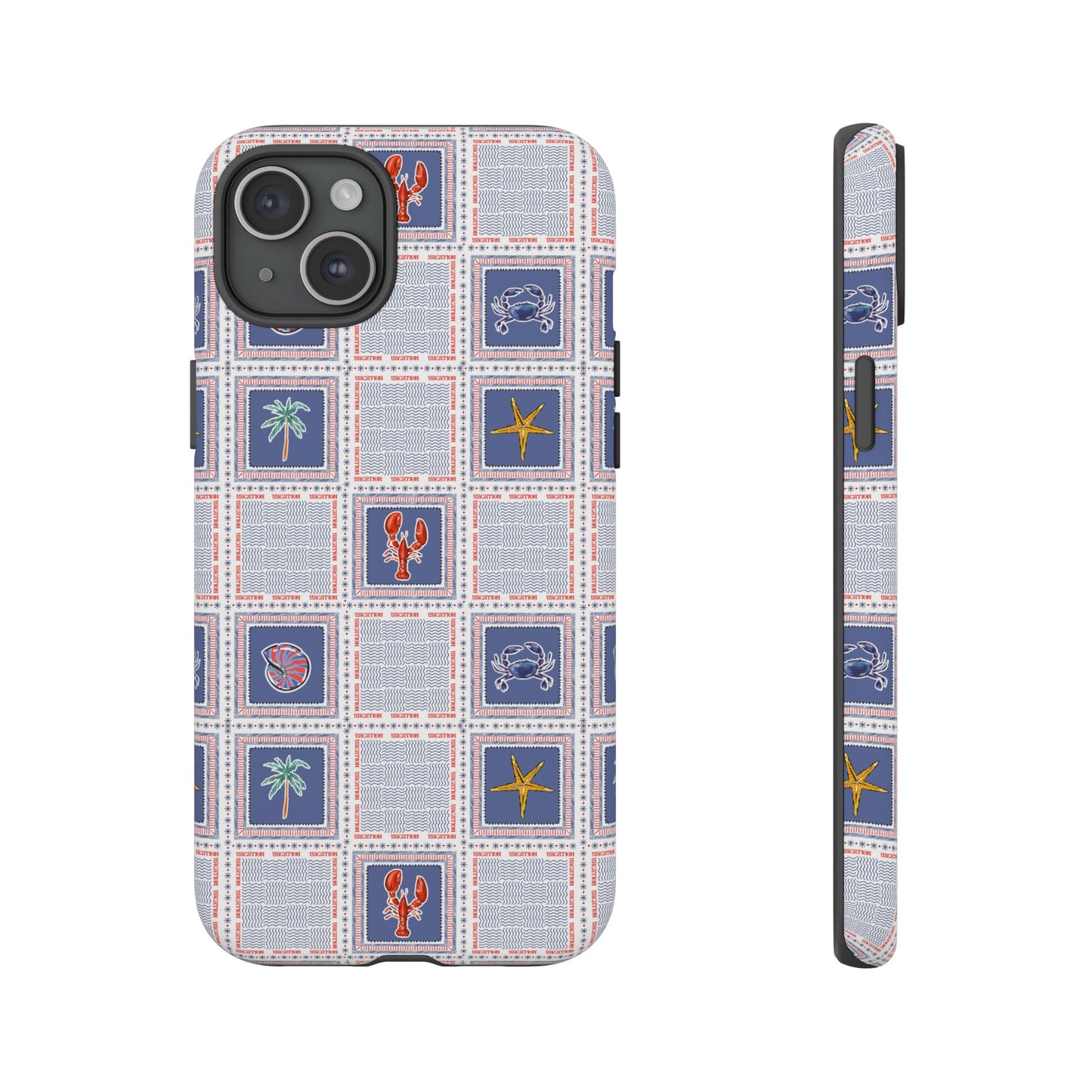 Lobsters Sailboats Seashells - Cell Phone Tough Case