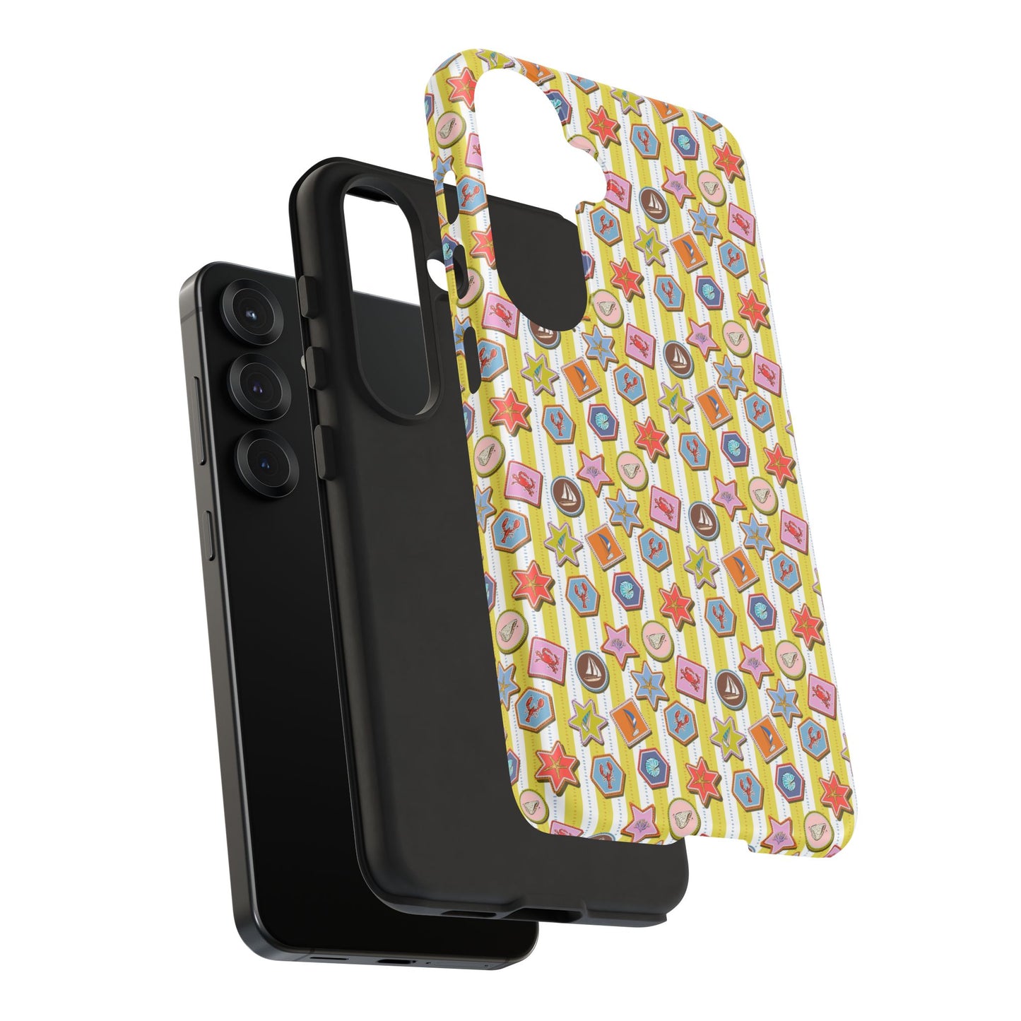 Yellow and White Striped Summer Themed Phone Case