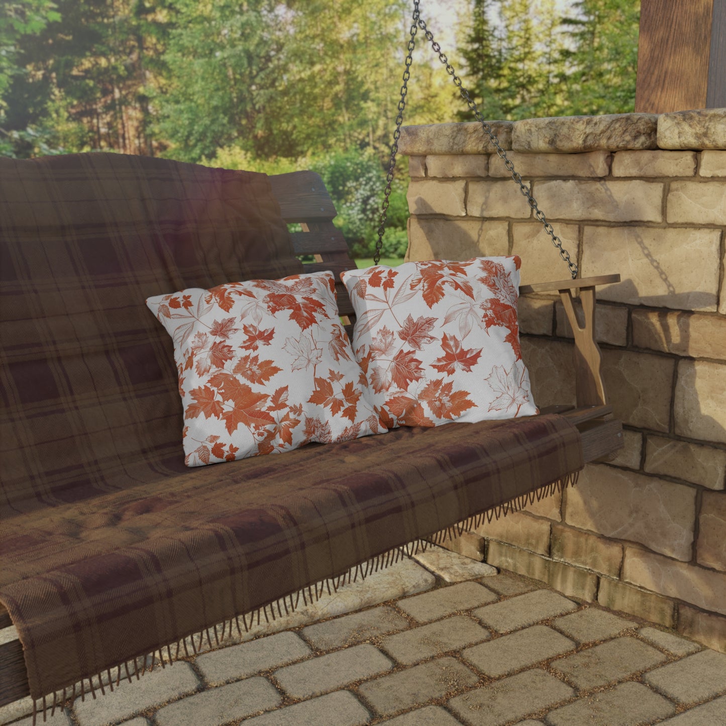 Autumn Leaf Outdoor Pillows, Decorative Garden Cushion, Fall Home Decor, Patio Accessories, Cozy Outdoor Throw Pillows