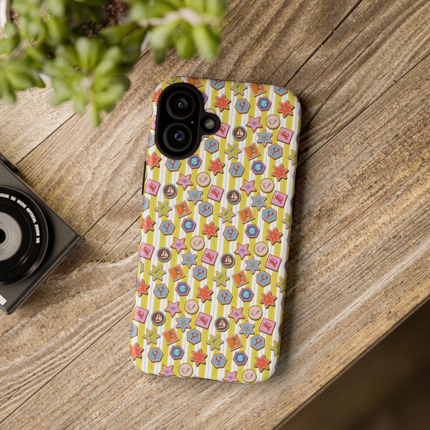 Yellow and White Striped Summer Themed Phone Case
