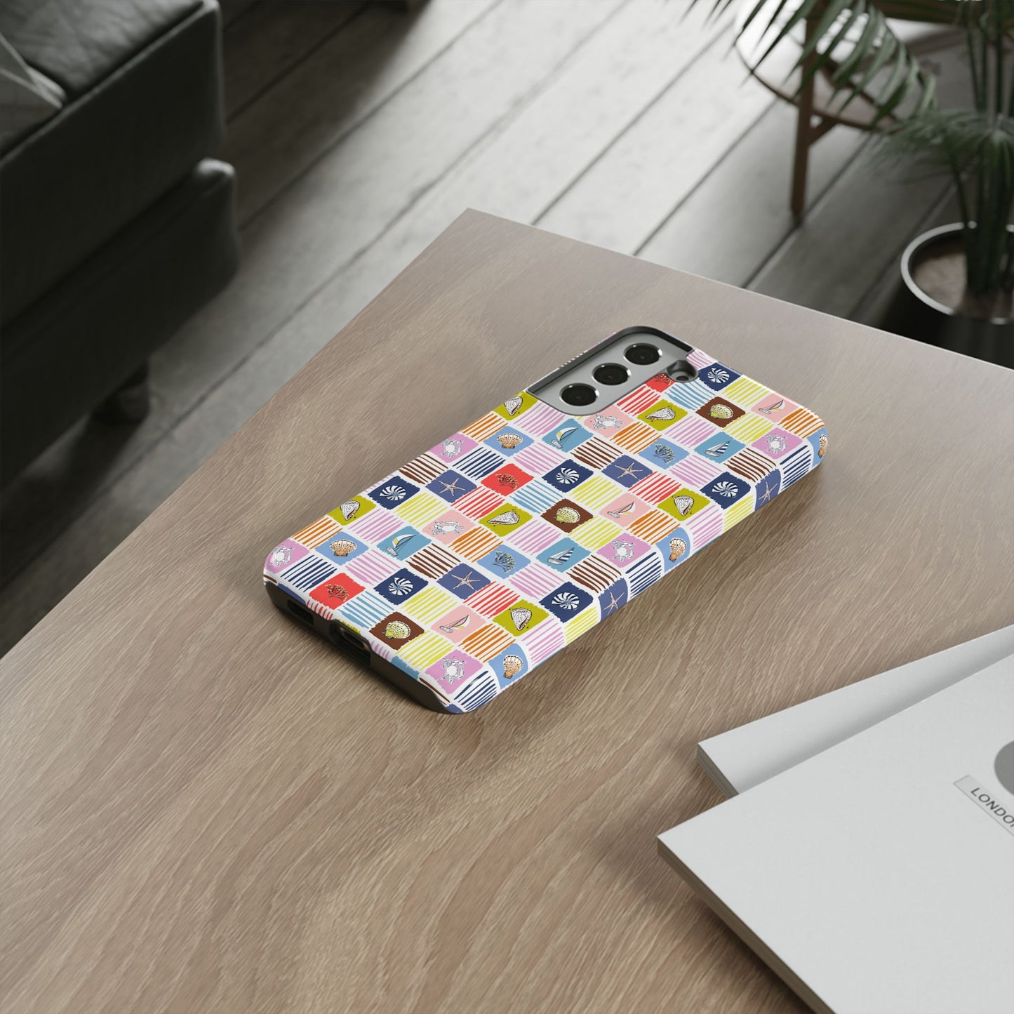 Colorful Seashells Sailboats and Starfish Summer Themed Phone Case