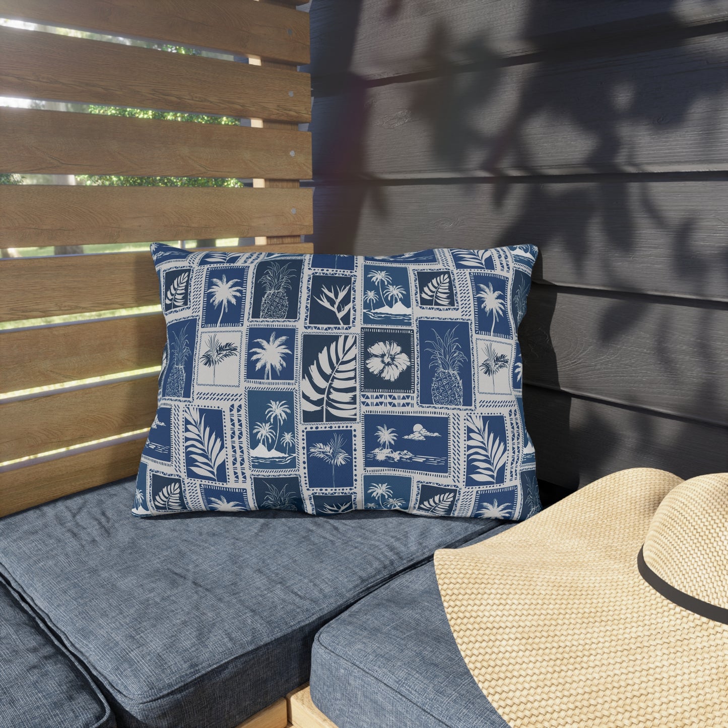 Palm Trees & Pineapples Tropical - Outdoor Pillow