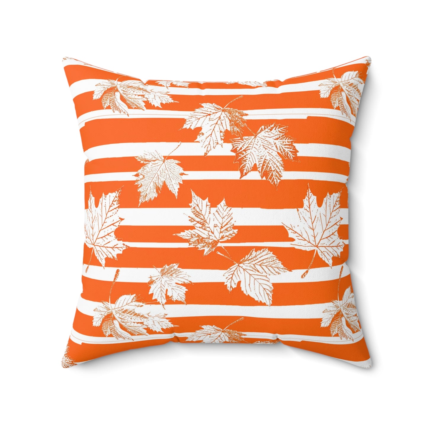 Orange and White Leaves - Indoor Throw Pillow – Autumn Decoration