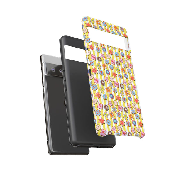Yellow and White Striped Summer Themed Phone Case
