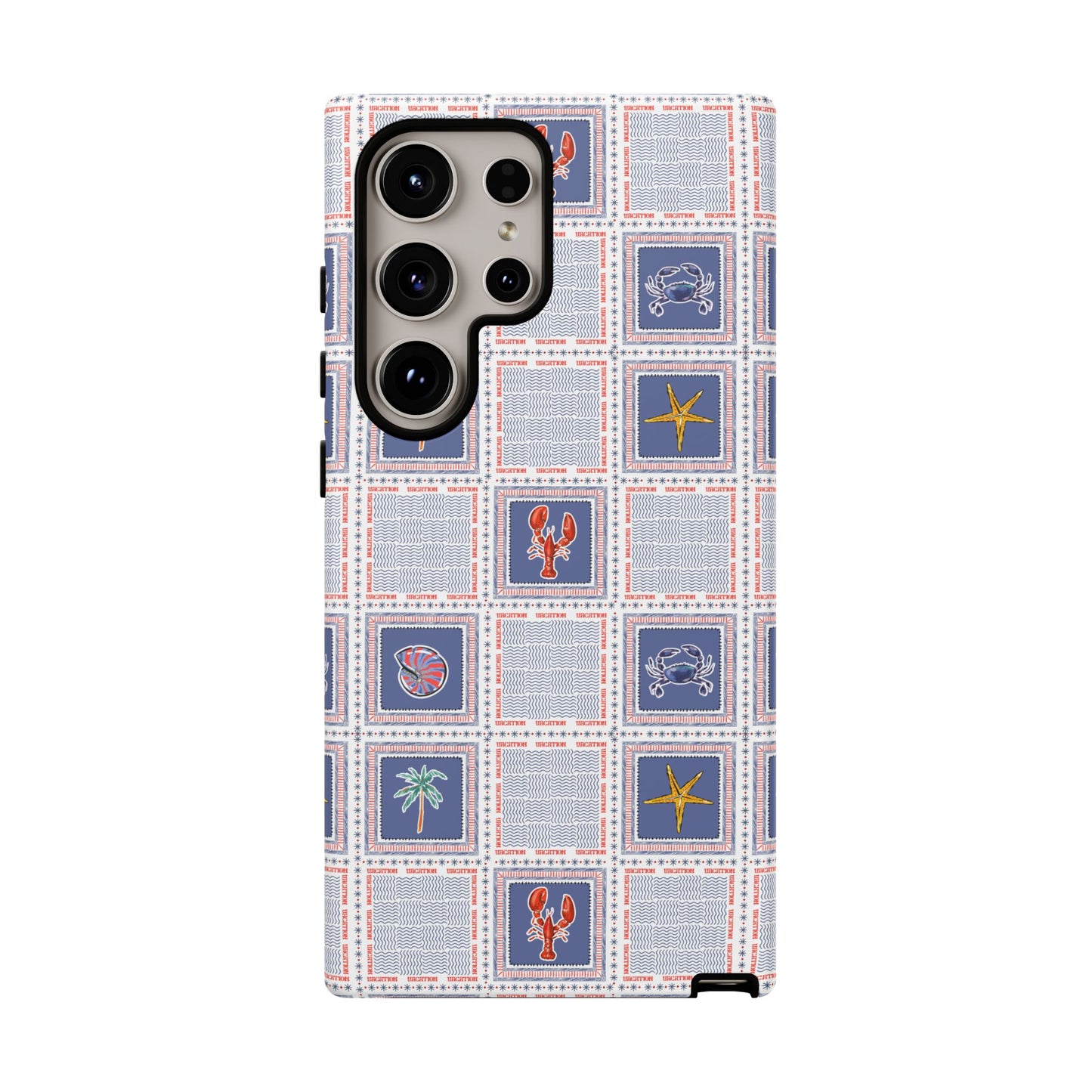 Lobsters Sailboats Seashells - Cell Phone Tough Case