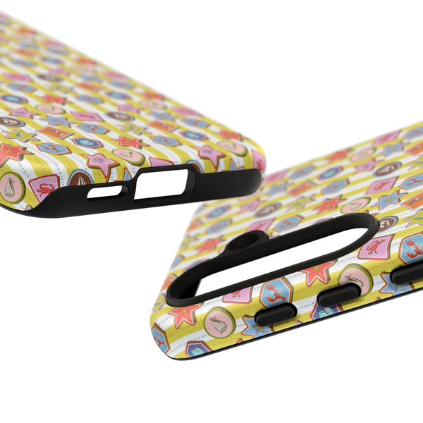 Yellow and White Striped Summer Themed Phone Case