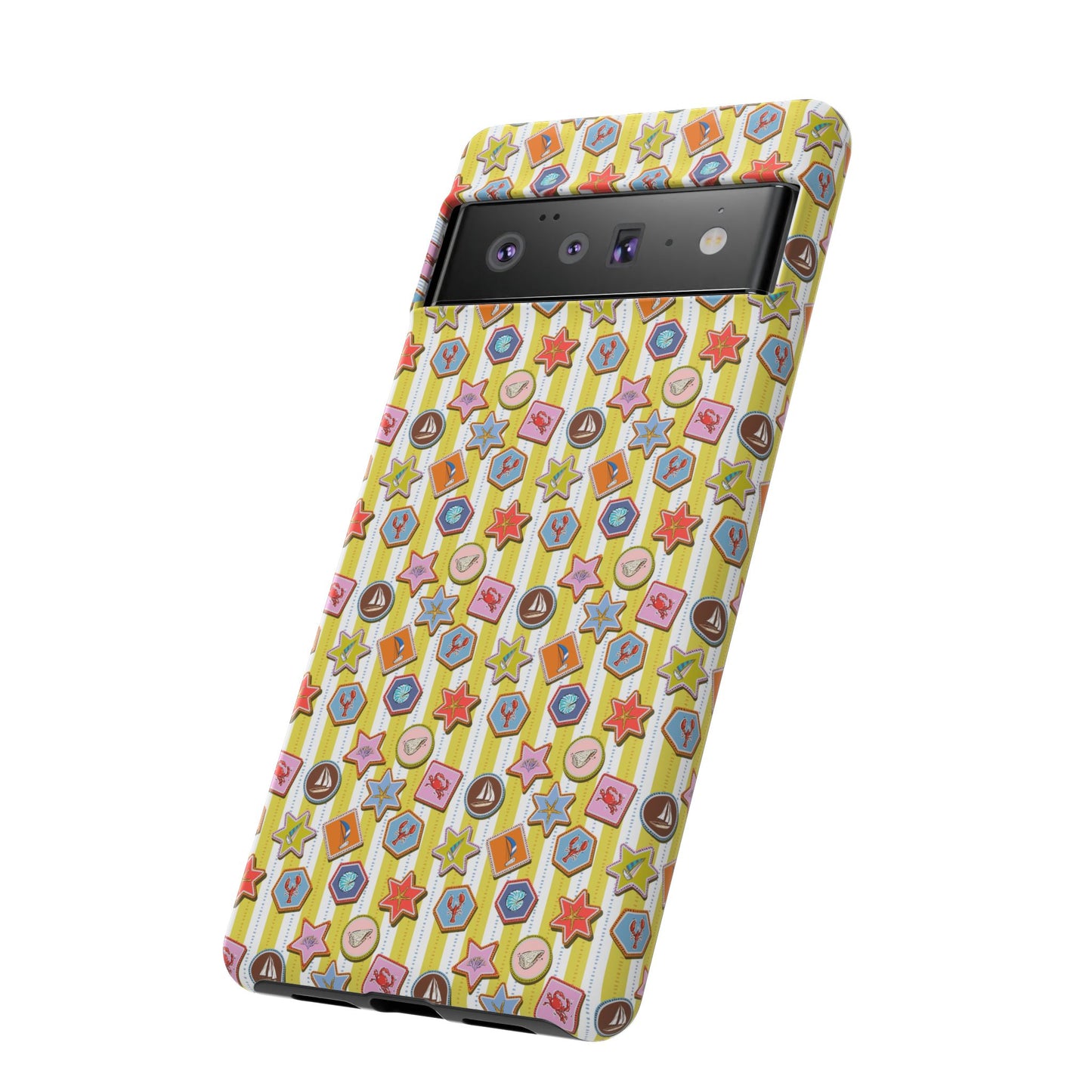 Yellow and White Striped Summer Themed Phone Case