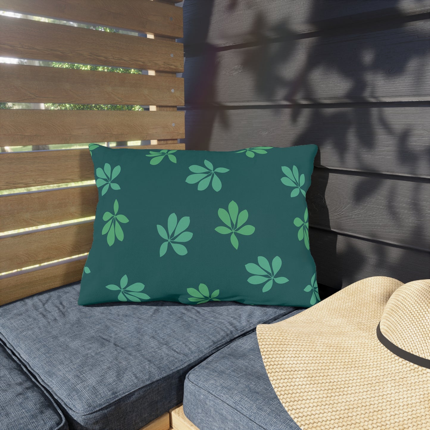 Tropical Green Foliage - Outdoor Throw Pillow