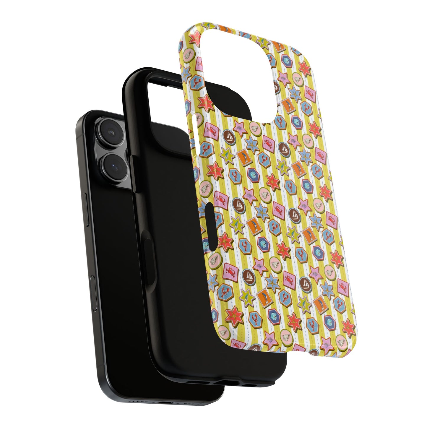 Yellow and White Striped Summer Themed Phone Case